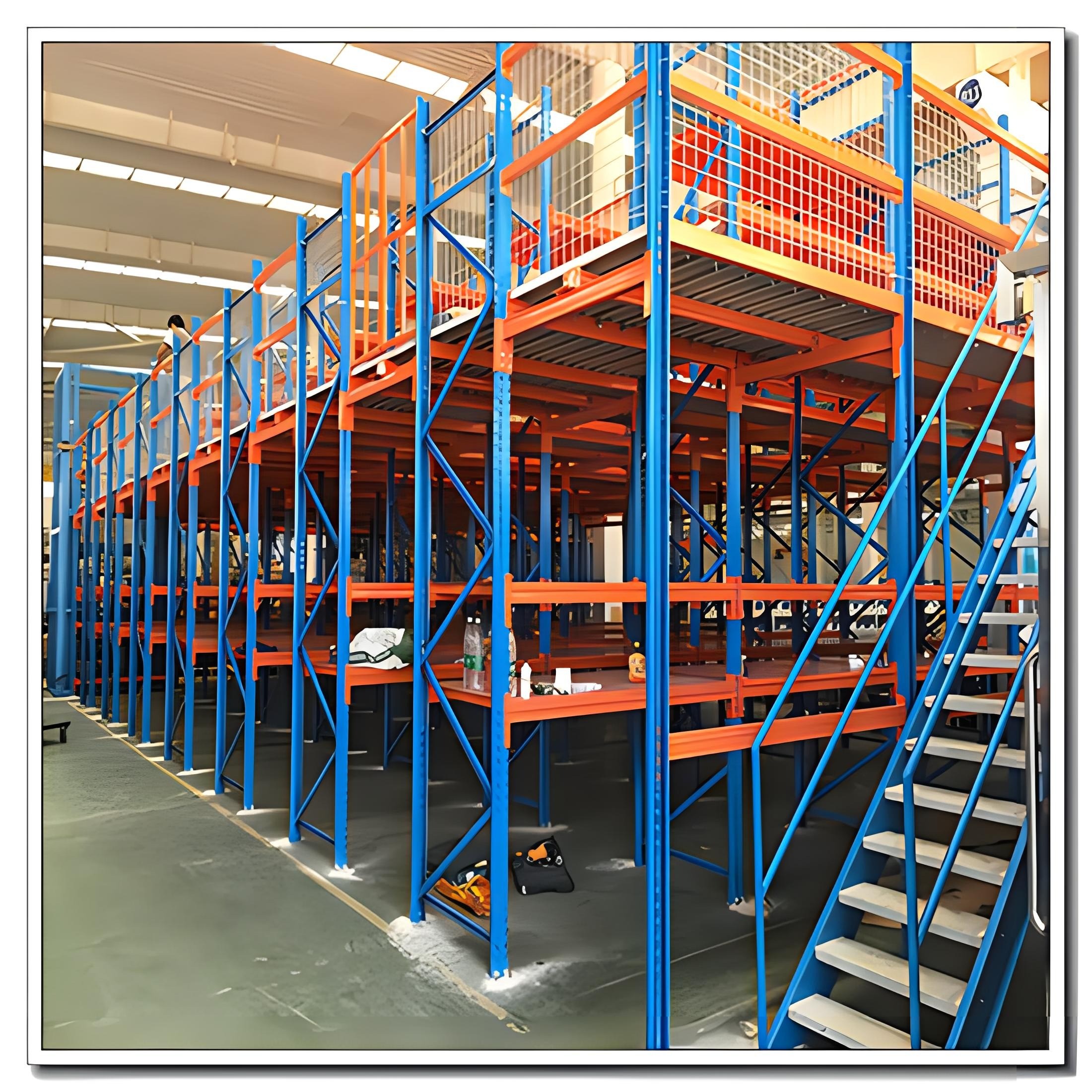 Turkish Racking Yüksek Çelik Yapı Mezanin Zemini, Çok Katlı Mezanin Zemini, Depo Raf ...